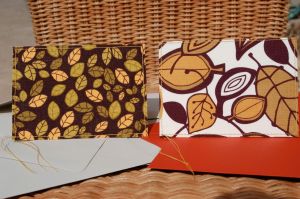 Leaves and Leaves Small, Mixed Group of 4 Fabric Cards, Size 4bar